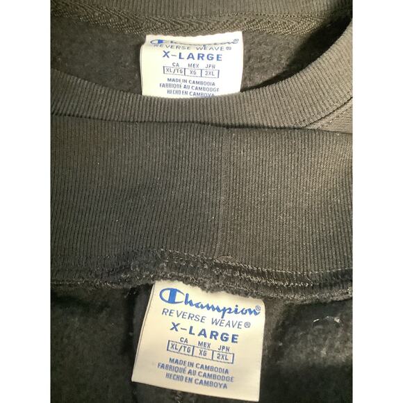 Champion Women's XL Reverse Weave Two Piece Set Cropped Top and Pants Black - Picture 13 of 14
